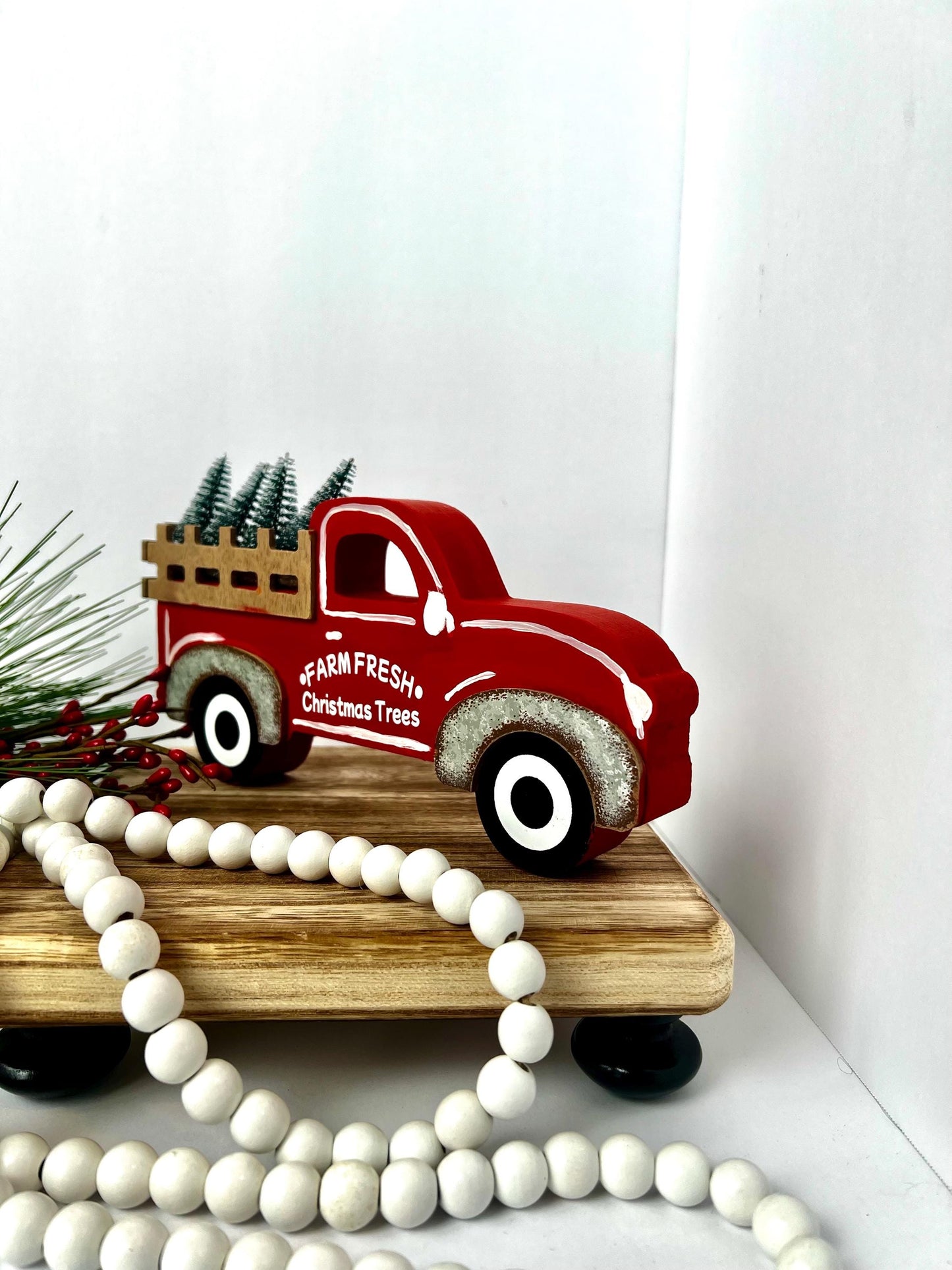 Red Farm Fresh Christmas Tree Truck