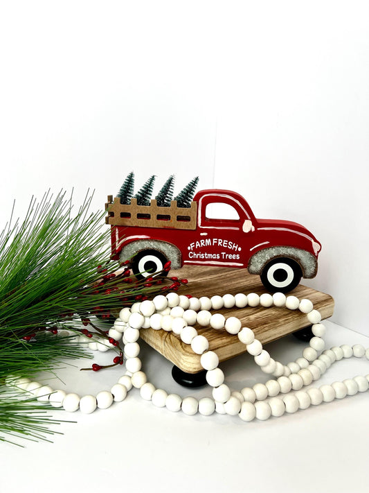 Red Farm Fresh Christmas Tree Truck