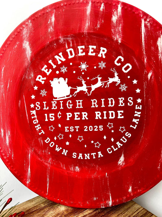 Red “Reindeer Co.” Decorative Plate