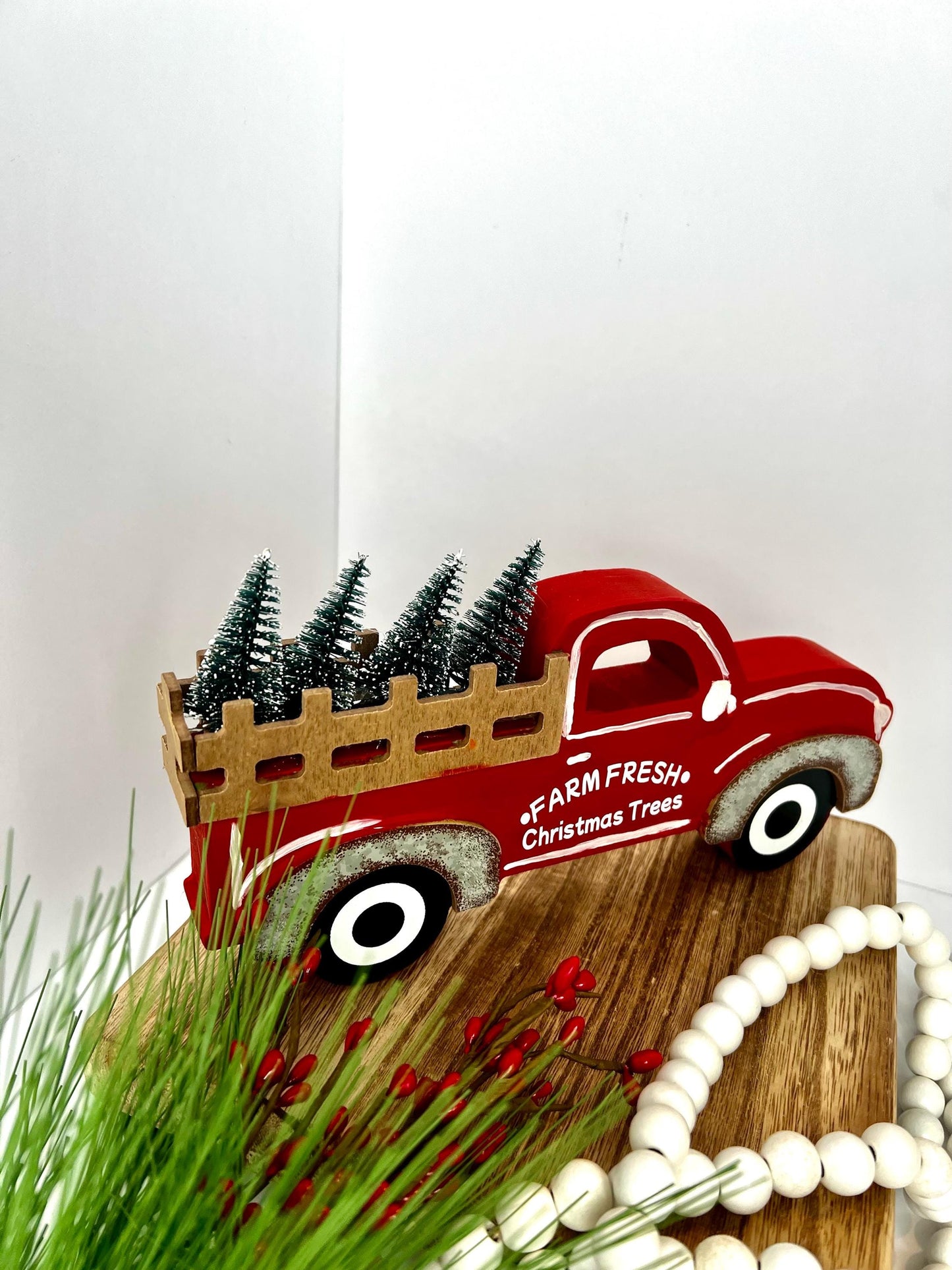 Red Farm Fresh Christmas Tree Truck