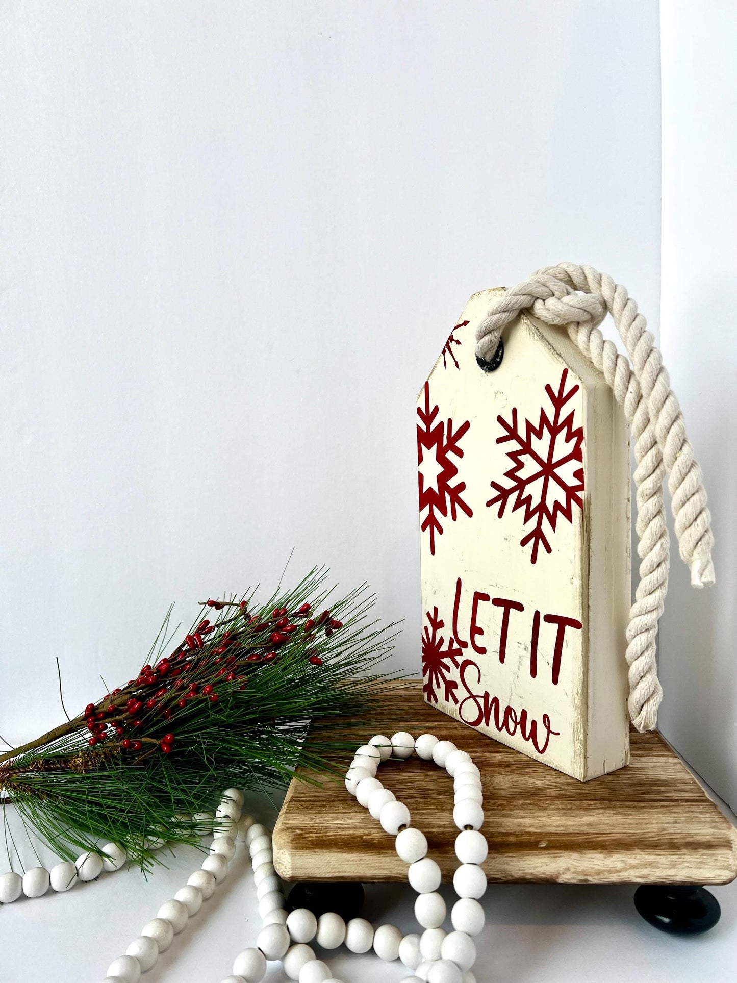 Let It Snow-  Wooden Tag Sign