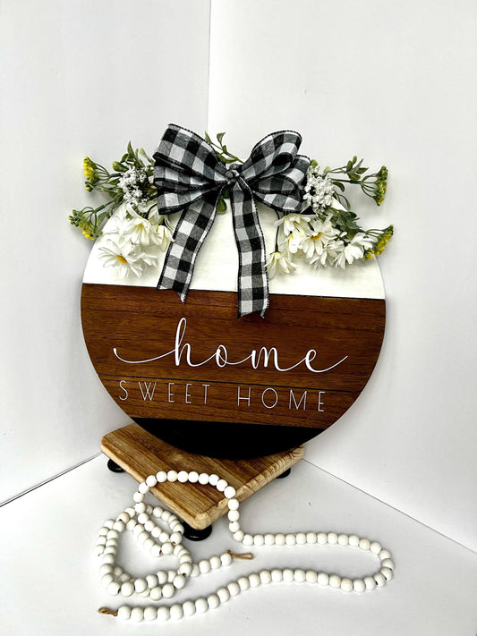 Home Sweet Home Floral Door Hanger