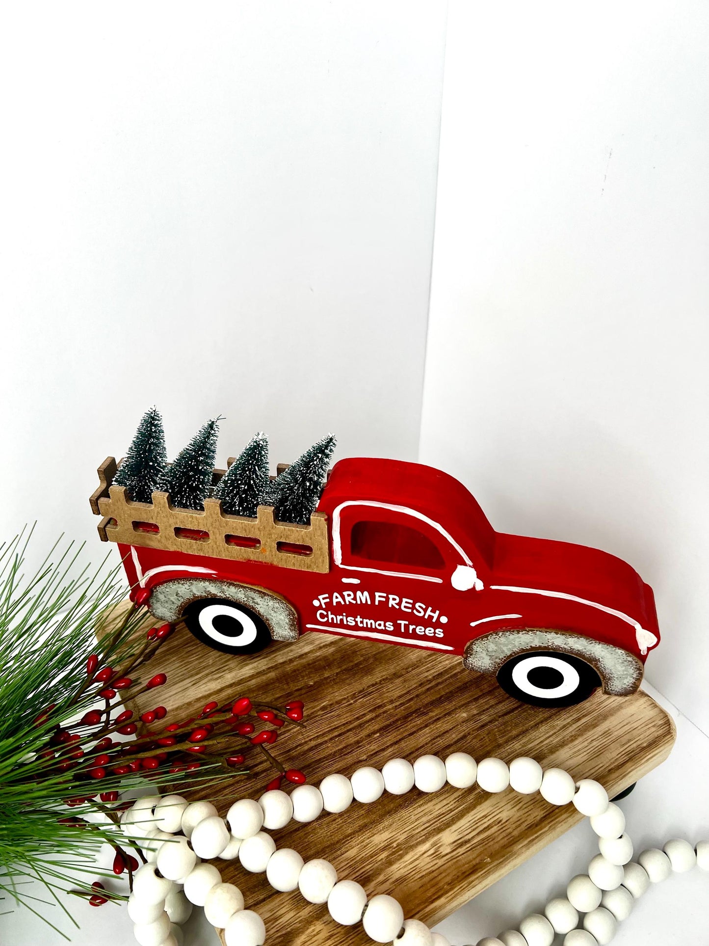 Red Farm Fresh Christmas Tree Truck