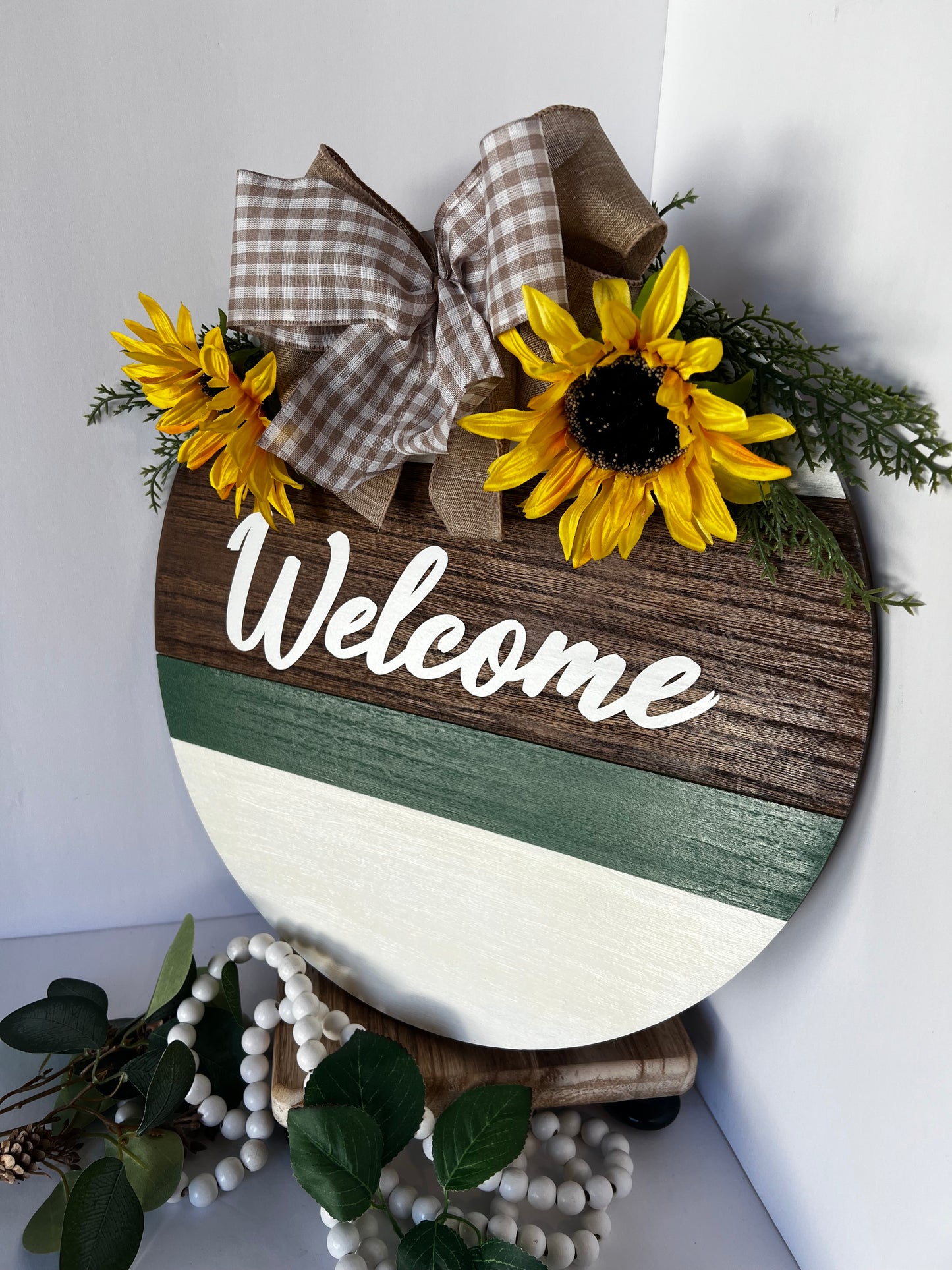 Sunflower Welcome Wooden Door Hanger