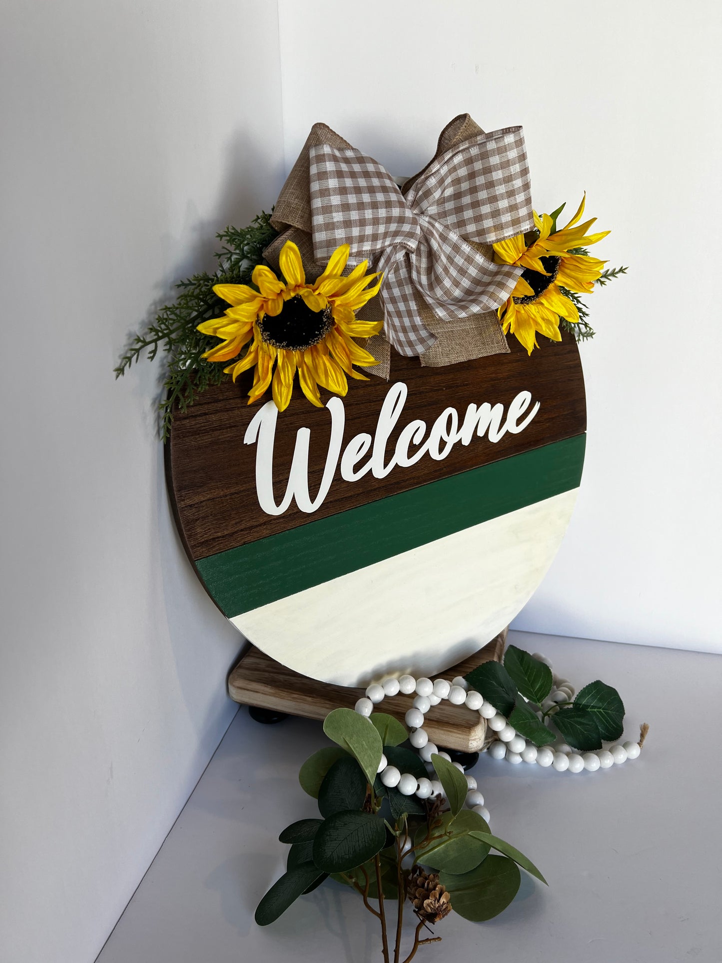 Sunflower Welcome Wooden Door Hanger