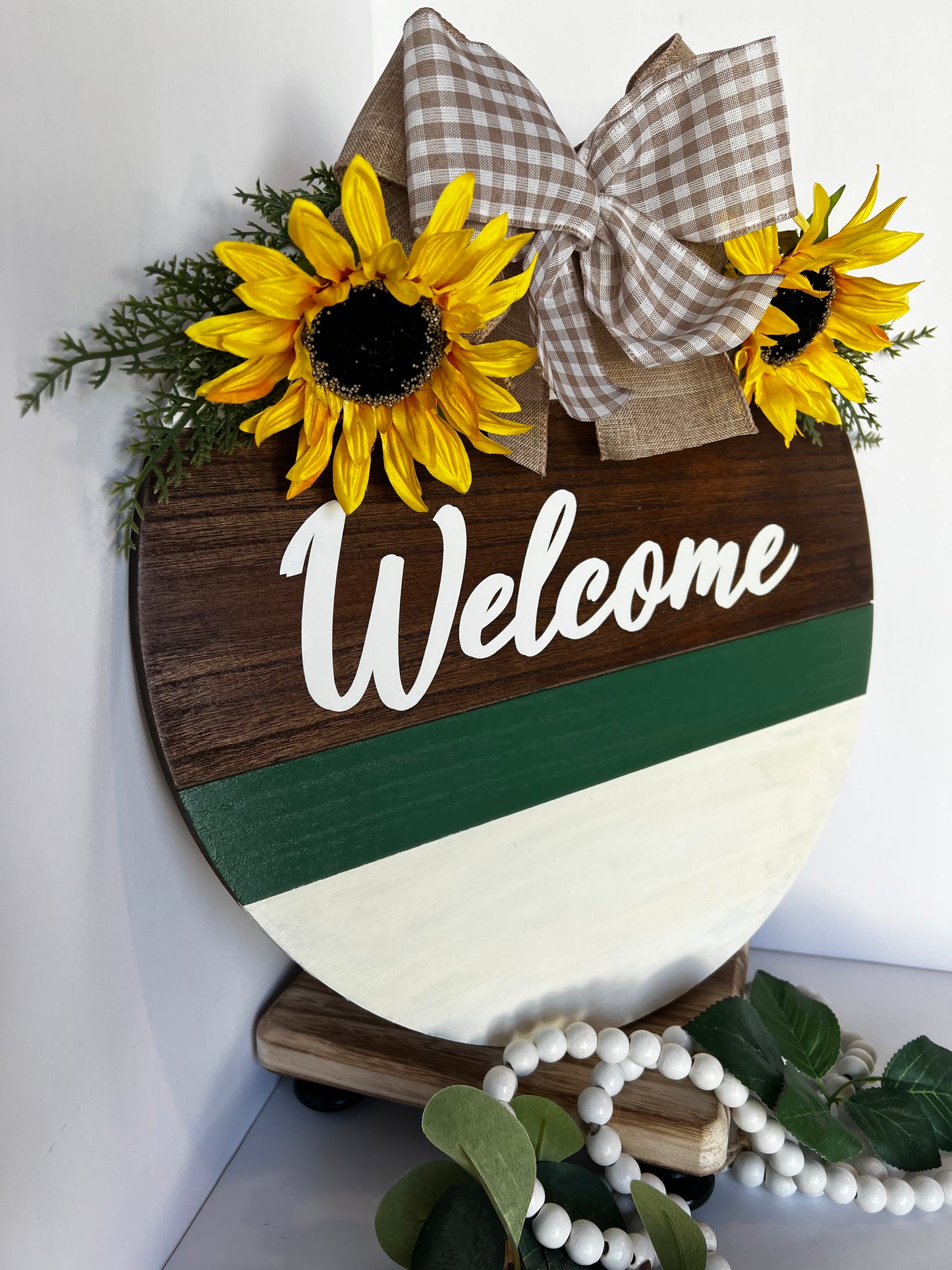 Sunflower Welcome Wooden Door Hanger